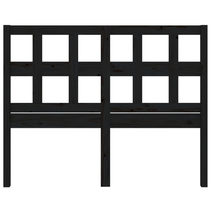 Bed Headboard Black 205.5x4x100 cm Solid Wood Pine
