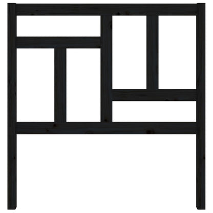 Bed Headboard Black 95.5x4x100 cm Solid Wood Pine