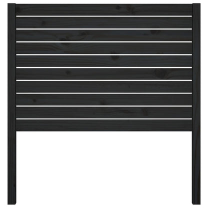 Bed Headboard Black 81x4x100 cm Solid Wood Pine