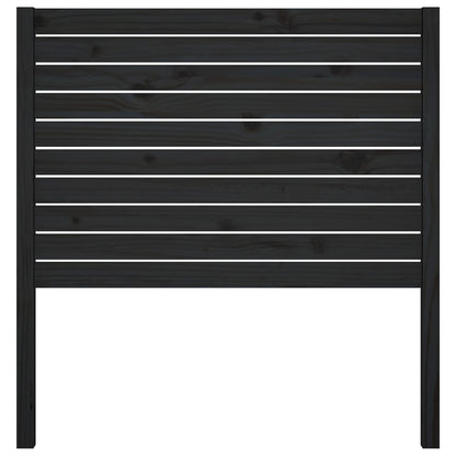 Bed Headboard Black 96x4x100 cm Solid Wood Pine