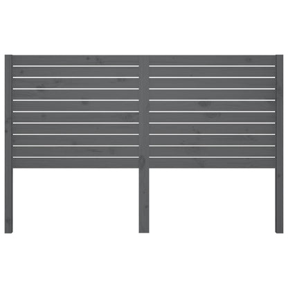 Bed Headboard Grey 126x4x100 cm Solid Wood Pine