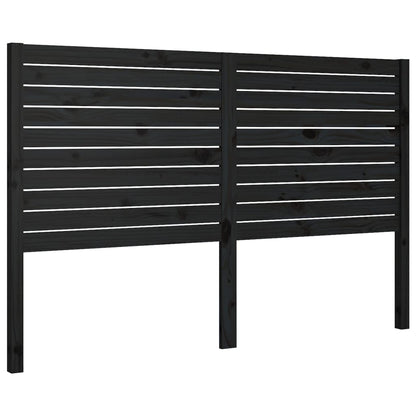 Bed Headboard Black 126x4x100 cm Solid Wood Pine