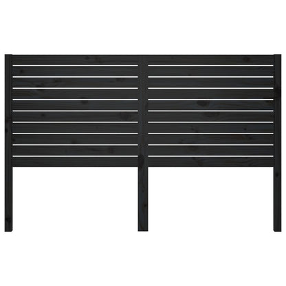 Bed Headboard Black 146x4x100 cm Solid Wood Pine