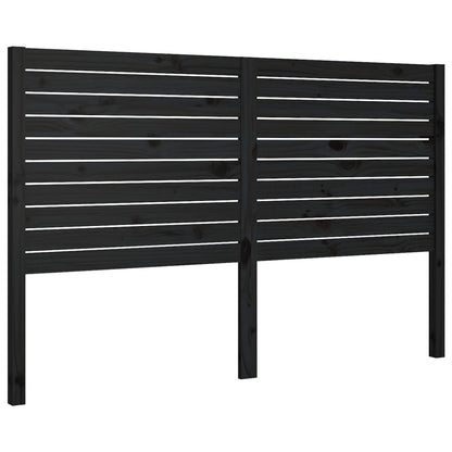 Bed Headboard Black 156x4x100 cm Solid Wood Pine