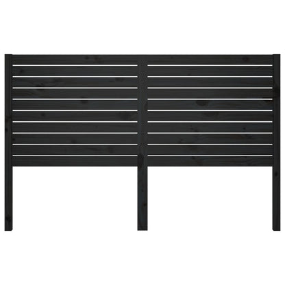 Bed Headboard Black 156x4x100 cm Solid Wood Pine