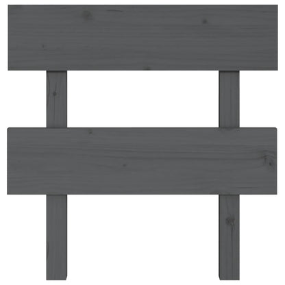 Bed Headboard Grey 93.5x3x81 cm Solid Wood Pine