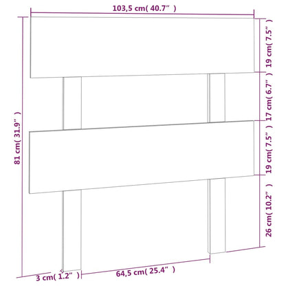 Bed Headboard White 103.5x3x81 cm Solid Wood Pine