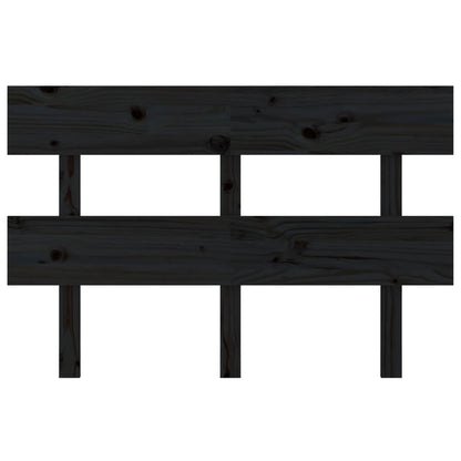 Bed Headboard Black 124x3x81 cm Solid Wood Pine