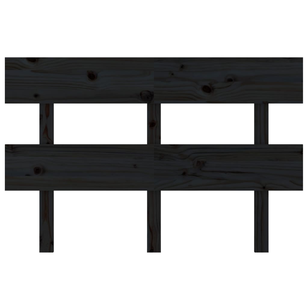 Bed Headboard Black 144x3x81 cm Solid Wood Pine