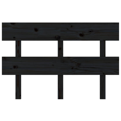 Bed Headboard Black 144x3x81 cm Solid Wood Pine