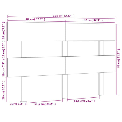 Bed Headboard 164x3x81 cm Solid Wood Pine