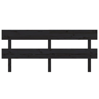Bed Headboard Black 184x3x81 cm Solid Wood Pine