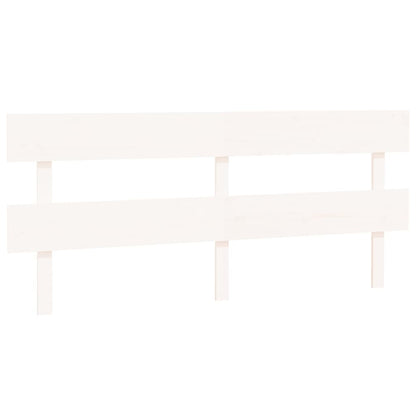 Bed Headboard White 204x3x81 cm Solid Wood Pine