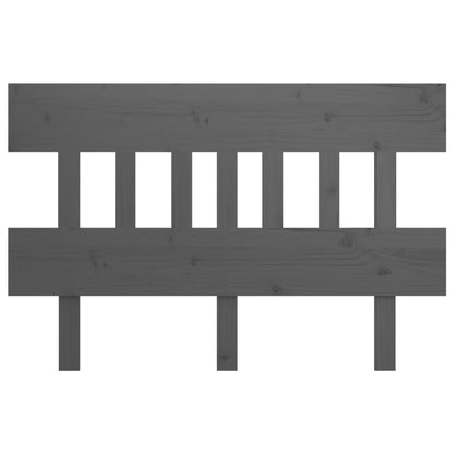 Bed Headboard Grey 123.5x3x81 cm Solid Wood Pine
