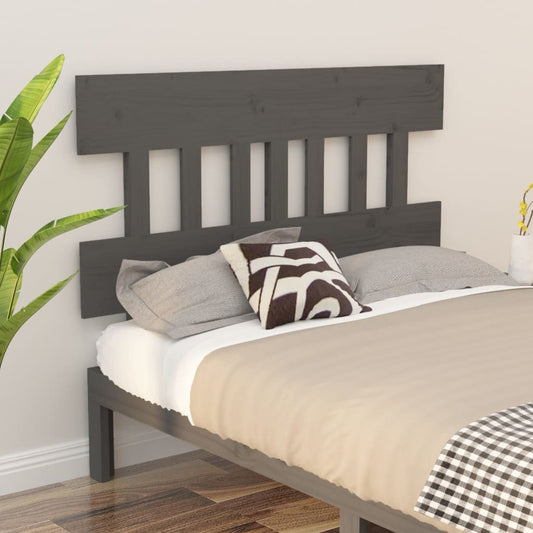 Bed Headboard Grey 163.5x3x81 cm Solid Wood Pine