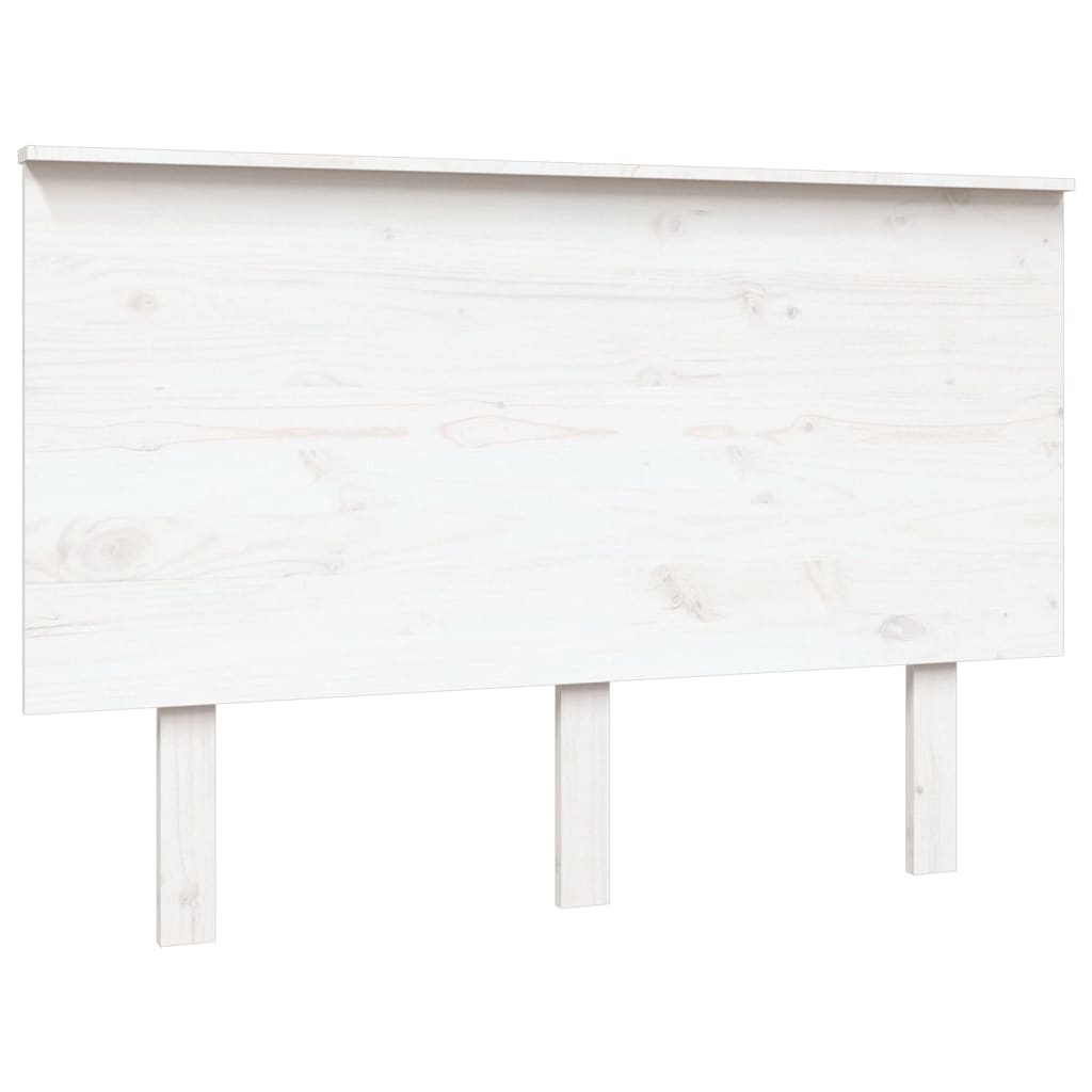 Bed Headboard White 124x6x82.5 cm Solid Wood Pine