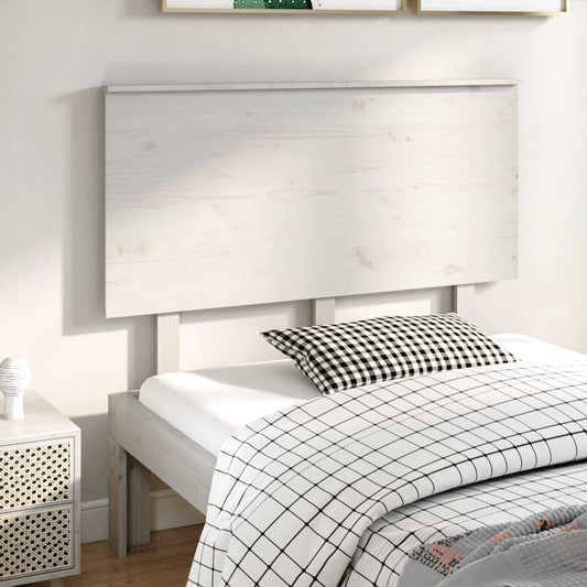 Bed Headboard White 124x6x82.5 cm Solid Wood Pine