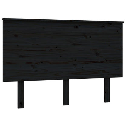 Bed Headboard Black 124x6x82.5 cm Solid Wood Pine