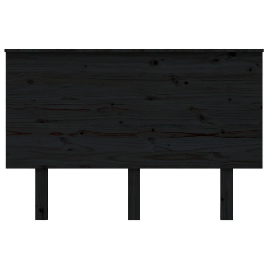 Bed Headboard Black 124x6x82.5 cm Solid Wood Pine