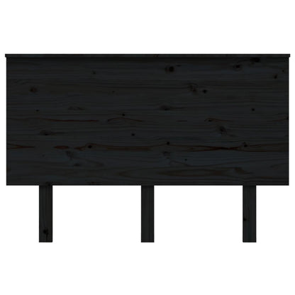 Bed Headboard Black 124x6x82.5 cm Solid Wood Pine