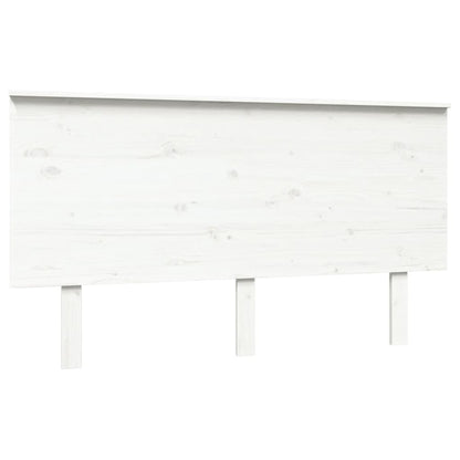 Bed Headboard White 144x6x82.5 cm Solid Wood Pine
