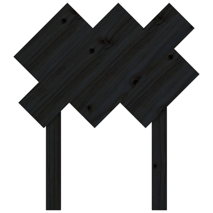 Bed Headboard Black 72.5x3x81 cm Solid Wood Pine
