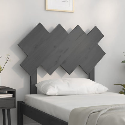Bed Headboard Grey 92x3x81 cm Solid Wood Pine