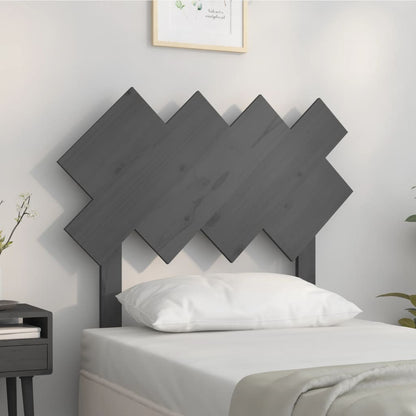 Bed Headboard Grey 92x3x81 cm Solid Wood Pine