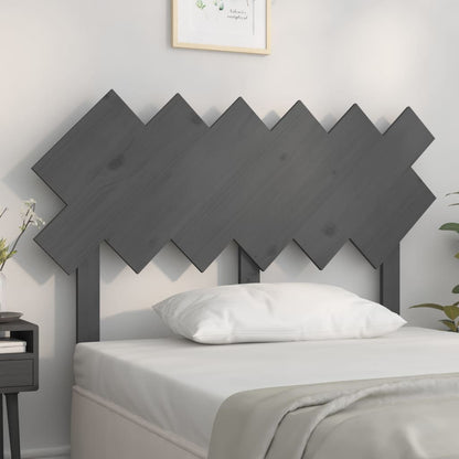 Bed Headboard Grey 122.5x3x80.5 cm Solid Wood Pine
