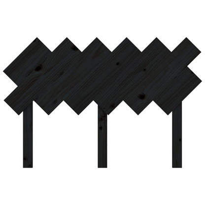 Bed Headboard Black 122.5x3x80.5 cm Solid Wood Pine