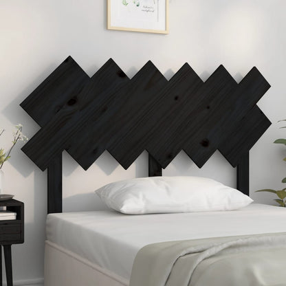 Bed Headboard Black 122.5x3x80.5 cm Solid Wood Pine