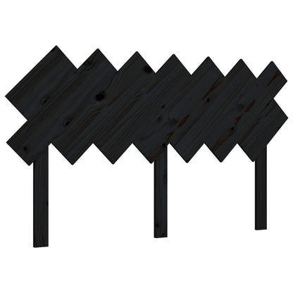 Bed Headboard Black 141x3x80.5 cm Solid Wood Pine