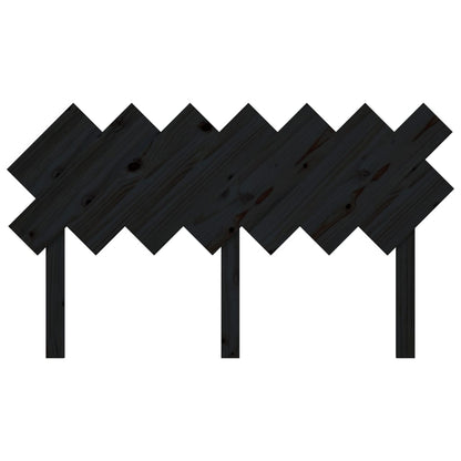 Bed Headboard Black 141x3x80.5 cm Solid Wood Pine