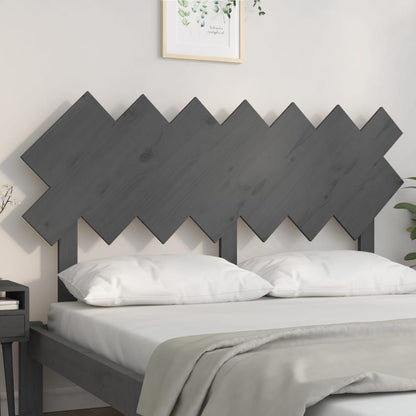 Bed Headboard Grey 151.5x3x81 cm Solid Wood Pine