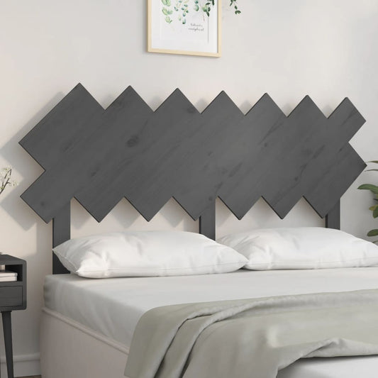 Bed Headboard Grey 151.5x3x81 cm Solid Wood Pine