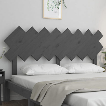 Bed Headboard Grey 159.5x3x80.5 cm Solid Wood Pine