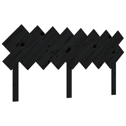Bed Headboard Black 159.5x3x80.5 cm Solid Wood Pine