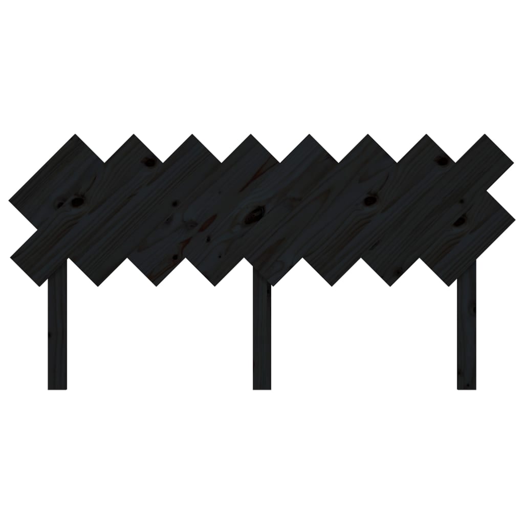 Bed Headboard Black 159.5x3x80.5 cm Solid Wood Pine