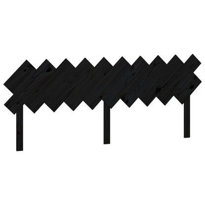 Bed Headboard Black 196x3x80.5 cm Solid Wood Pine