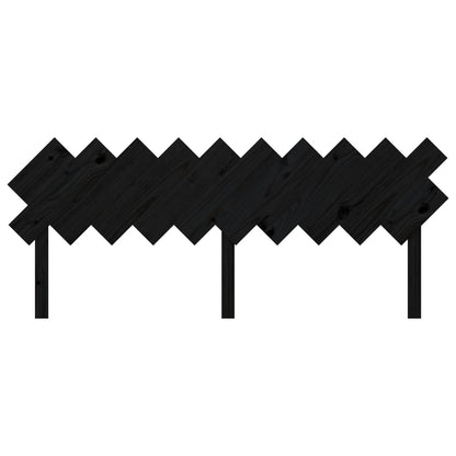Bed Headboard Black 196x3x80.5 cm Solid Wood Pine