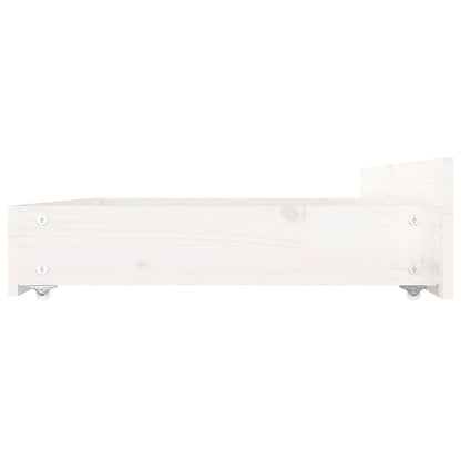 Bed Frame without Mattress with Drawers White Double