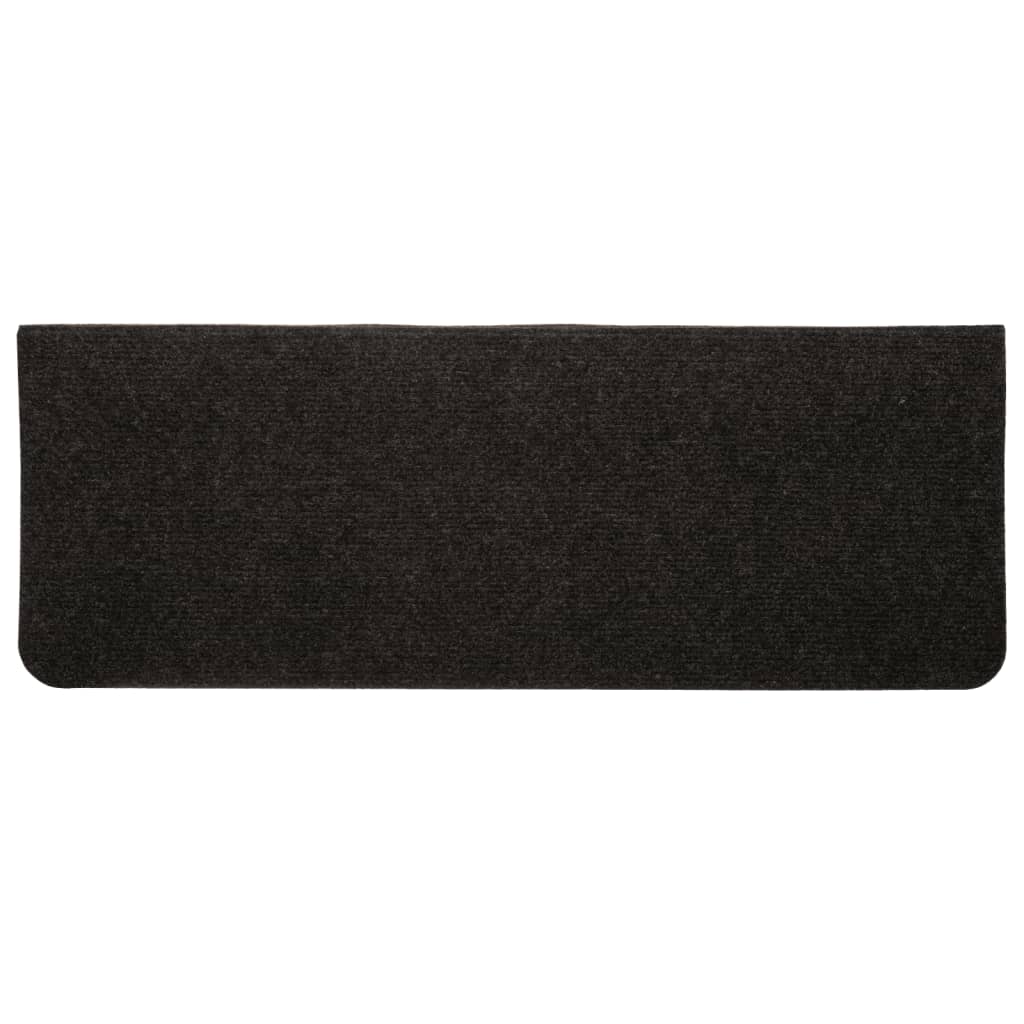 Stair Mats Self-adhesive 15 pcs 65x24.5x3.5 cm Black