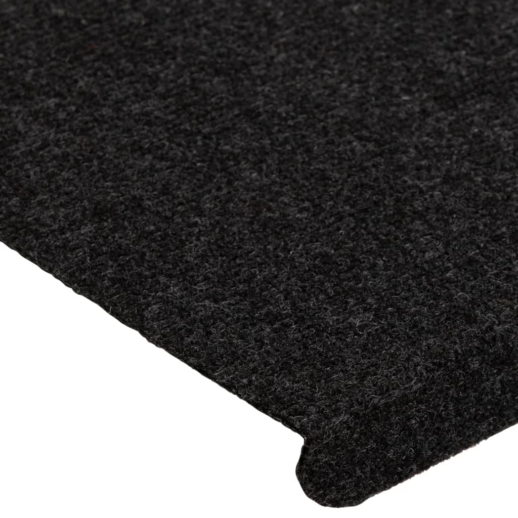Stair Mats Self-adhesive 15 pcs 65x24.5x3.5 cm Black