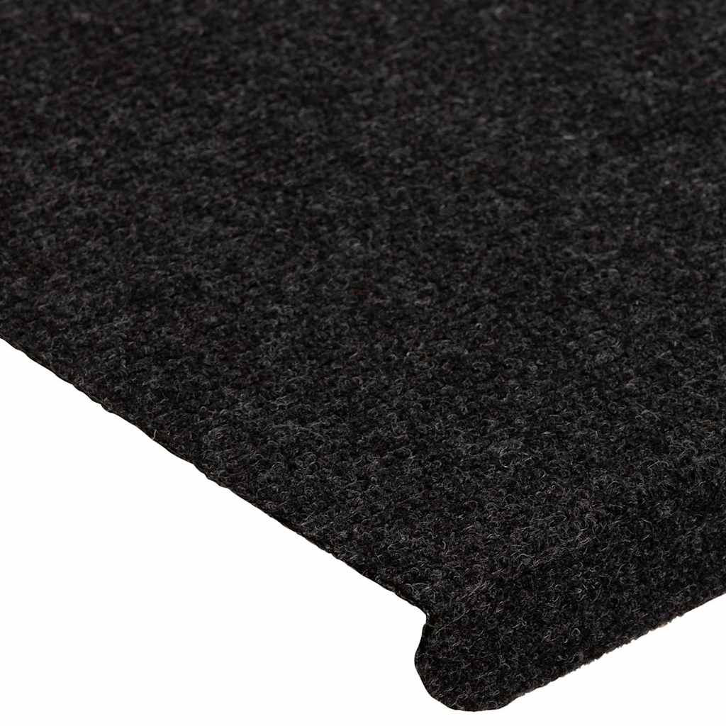 Stair Mats Self-adhesive 15 pcs 65x24.5x3.5 cm Black