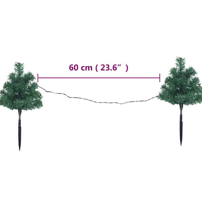 Christmas Pathway Trees 6 pcs with Multicolour LEDs 45 cm PVC