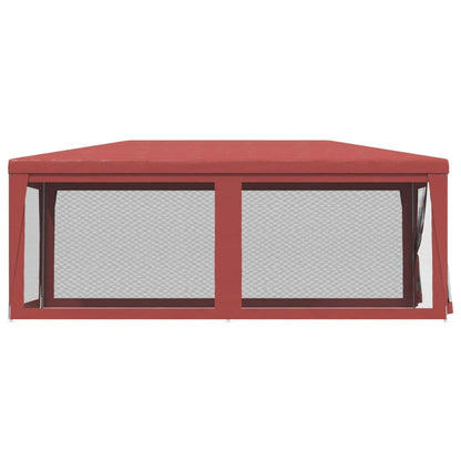 Party Tent with 6 Mesh Sidewalls Red 3x6 m HDPE