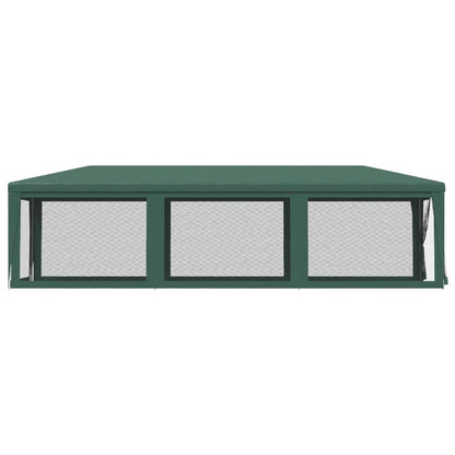 Party Tent with 8 Mesh Sidewalls Green 3x9 m HDPE