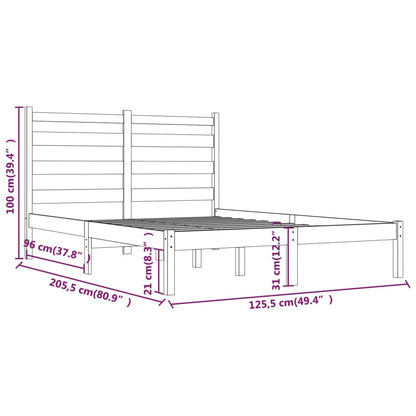 3103643 vidaXL Bed Frame without Mattress Solid Wood 120x200 cm (810012+818410)
