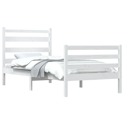 Bed Frame without Mattress Solid Wood Pine 100x200 cm White