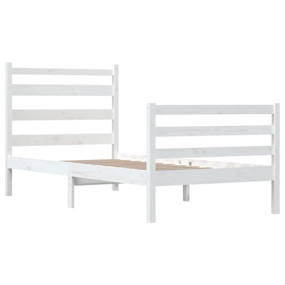 Bed Frame without Mattress Solid Wood Pine 100x200 cm White